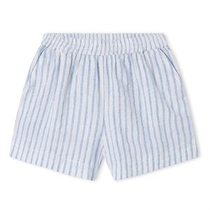 MarMar - Pinon Cotton Linen Shorts, Surf Blue Stripe