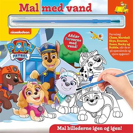 Alvilda - Paw Patrol - Mal Med Vand (bog m. pensel, farvelæg igen og igen)