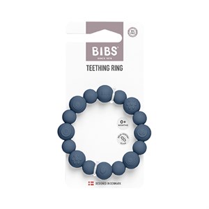 BIBS - Beaded Teething Ring, Steel Blue