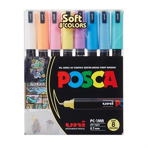Posca - Uni Posca PC-1MR Soft Color Sæt med 8 stk. ass.