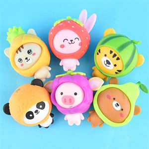 Robetoy - SQUEEZE SUGAR ANIMAL W FRUIT COSTUME, ASS.