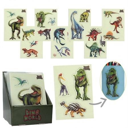 Dino World - Gel Stickers / Klistermærker til vindue