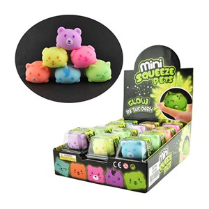 Robetoy - SQUEEZE MINI PET GLOW IN THE DARK 6 cm., Ass.