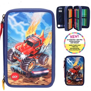 Monster Cars - Trippel Penalhus Med Led-lys, Monster Truck