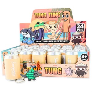 Robetoy - TUNG TUNG KEYRING BRAINROT MYSTERY, 7 cm