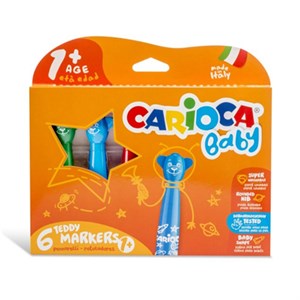 Carioca - Baby Teddy Markere 6 Stk.- Fra 1 år.