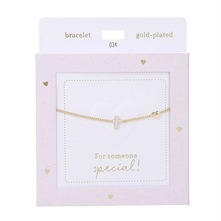 Depesche - Armbånd - Heart of Gold, Guld Kors