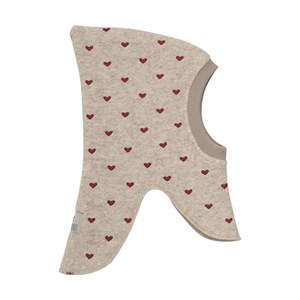 HUTTEliHUT - Balaclava Hearts Emb. Wool, Sand Melange