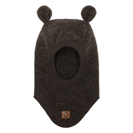 Mikk-Line - Wool Fullface W Ears, Dark Brown Melange