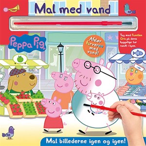 Alvilda - Peppa Pig - Mal Med Vand - Gurli Gris (bog m. pensel, farvelæg igen og igen)