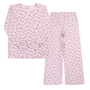 Joha - Pyjamas Bambus, Lyserød Med Blomster