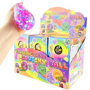 Robetoy - SQUEEZE BALL SEQUINS 6,5 cm., Ass.