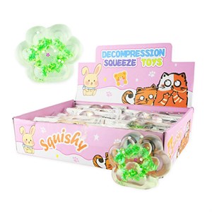 Robetoy - SQUEEZE CAT PAW CLEAR GLITTER, Ass.