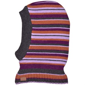 Melton - WOOL Fullface w. Small Stripes, Dark Fuchsia