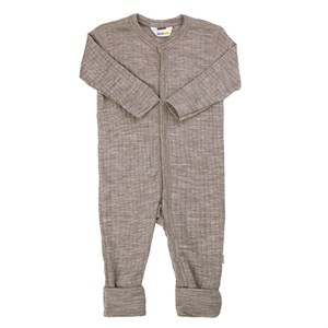 Joha - Jumpsuit 2in1 Foot Merino Uld, Sesame Melange