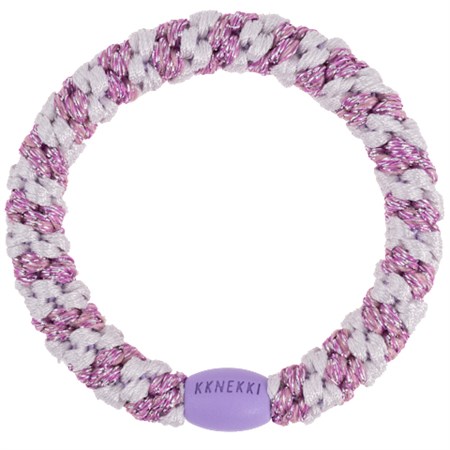 Bon Dep - Kknekki Hårelastik, Lavender Pink Glitter Stripe