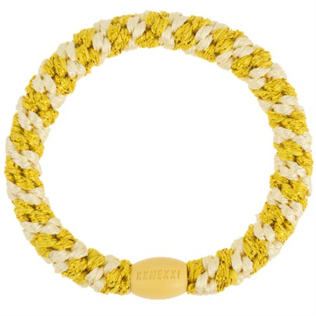 Bon Dep - Kknekki Hårelastik, Light Yellow Sun Glitter Stripe