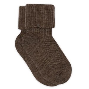 MP Denmark - Ankelstrømpe Rib Merino Uld, Brown Melange