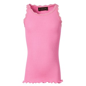 Rosemunde - Blondetop i silke, Bubblegum Pink
