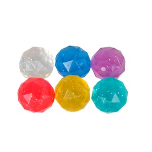 Pocket Money - Glamor Diamantformede Hoppebolde 32 mm 6-pak