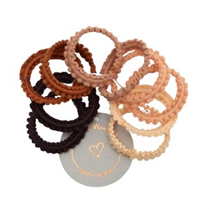 Little Wonders - Liv - Lille Elastik 10 Stk., Brune Farver