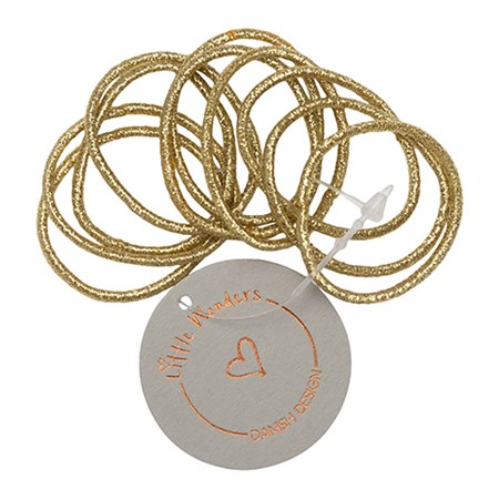 Little Wonders - Rosa - Lille Elastik 10 Stk., Guld Glitter