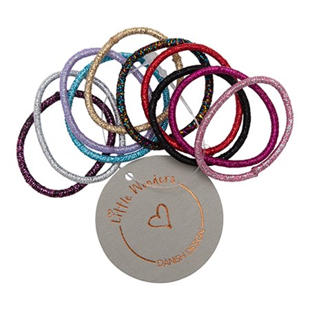 Little Wonders - Rosa - Lille Elastik 10 Stk., Mixede Glitter