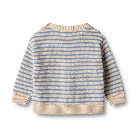 Wheat - Strik Pullover Chris, Azure Stripe