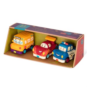 B. Toys - Mini Træk Tilbage Biler - Politi - Racerbil - Bus