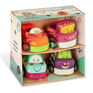 B. Toys - Wheeee-ls træk-tilbage biler, 4 Stk.