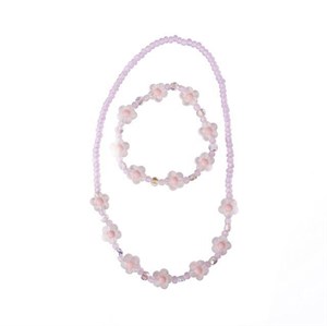 Great Pretenders - Pink Crystal Blooms Necklace & Bracelet Set