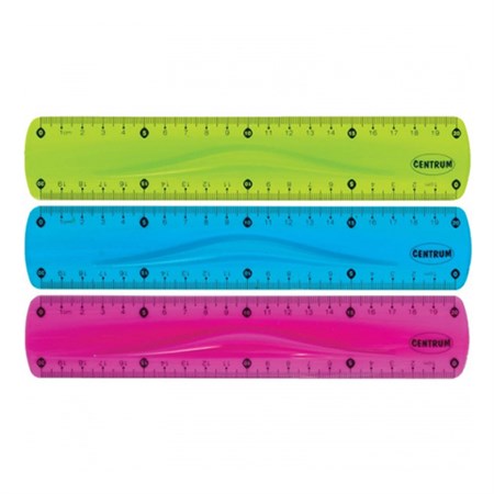 Centrum - Lineal 20 Cm Flexi, Ass. Neonfarver