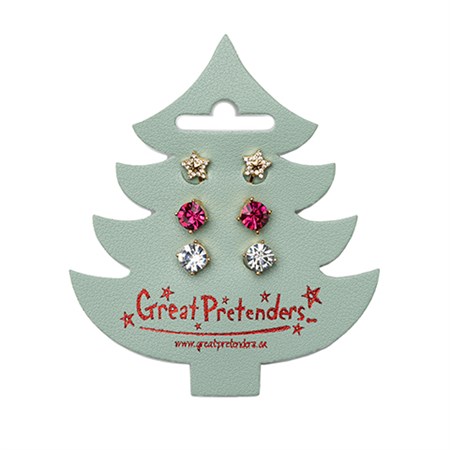 Great Pretenders - Holiday Pleather Tree Øreclips 3 par