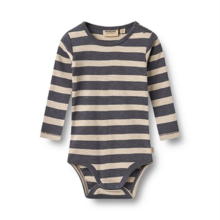Wheat -  Body L/S Freddie, Greyblue Stripe