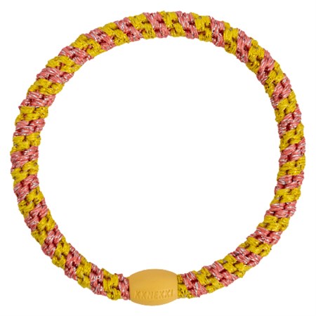 KKNEKKI -  Hårelastik - Slim, Coral Glitter Stripe