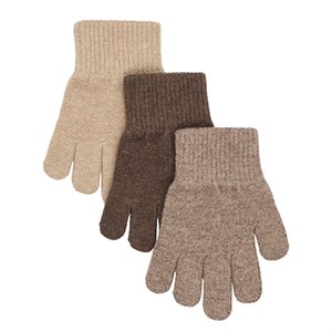 Mikk-Line - Magic Gloves 3 Pack, Beige Mel./Mel. Denver/Brown Mel.