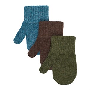 Mikk-Line - Magic Mittens 3 Pack, Blue Mirage/Kombu Green/Coffee Bean