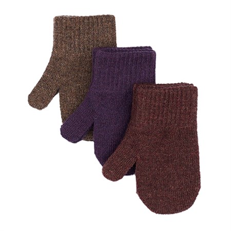 Mikk-Line - Magic Mittens 3 Pack, Nightshade/Chocolate Chip/Rose Brown