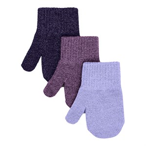 Mikk-Line - Magic Mittens Med Glitter 3 Pack, Plum Perfect/Catawaba Grape/Purple Sage