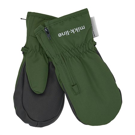 Mikk-Line -  Polyester Mittens w. Zip, Kombu Green