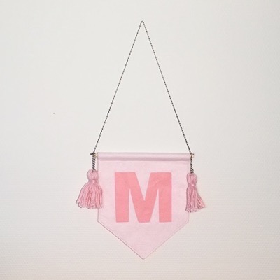 Miny & Mo Banner Pastel Pink - med bogstav M