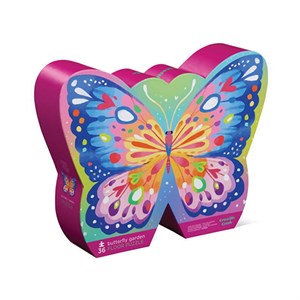 Crocodile Creek - Gulvpuslespil / 36 pc Puzzle - Butterfly Garden Foil Stamped
