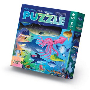 Crocodile Creek - Holographic Puzzle / Shimmering Sharks, 60 Brikker