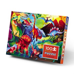 Crocodile Creek - Holographic Puzzle / Dinosaur World, 100 Brikker