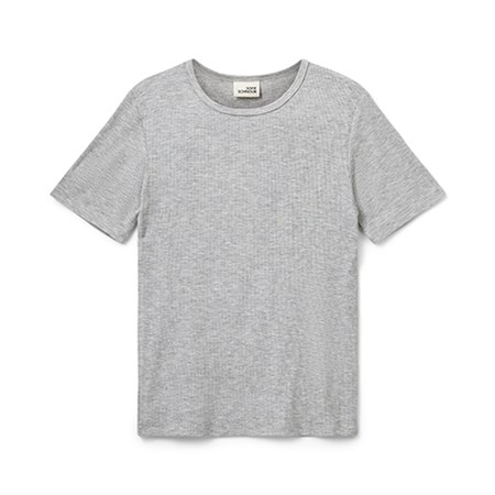 Sofie Schnoor Essentials Noos - Nataliasy Rib T-shirt SS, Grey Melange