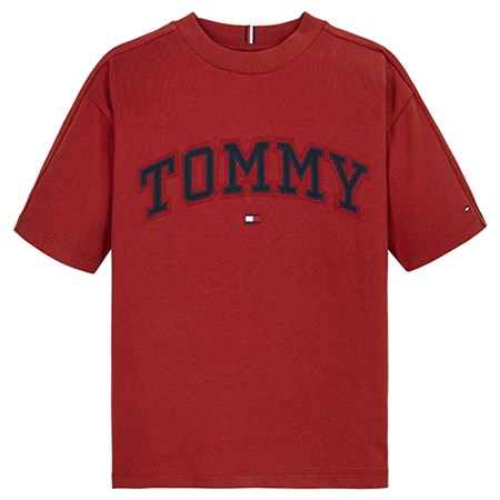 Tommy Hilfiger - Hilfiger Varsity Embroidery Tee SS, Dark Magma