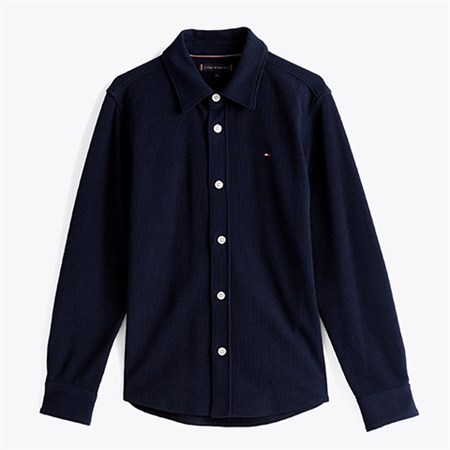 Tommy Hilfiger - Micro Waffle Reg Shirt LS, Dark Night Navy