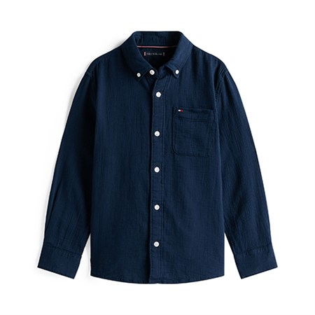Tommy Hilfiger - Textured Solid Shirt LS, Dark Night Navy