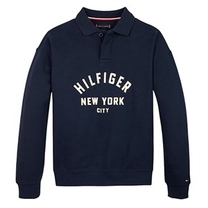 Tommy Hilfiger - Curved Graphic Polo Collar Sweatshirt, Dark Night Navy