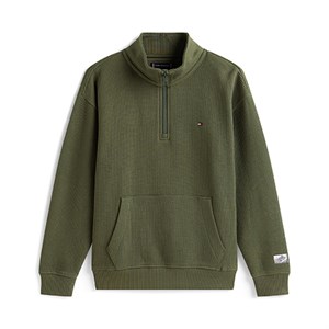 Tommy Hilfiger - Texture Half Zip Sweatshirt, Pewter Green